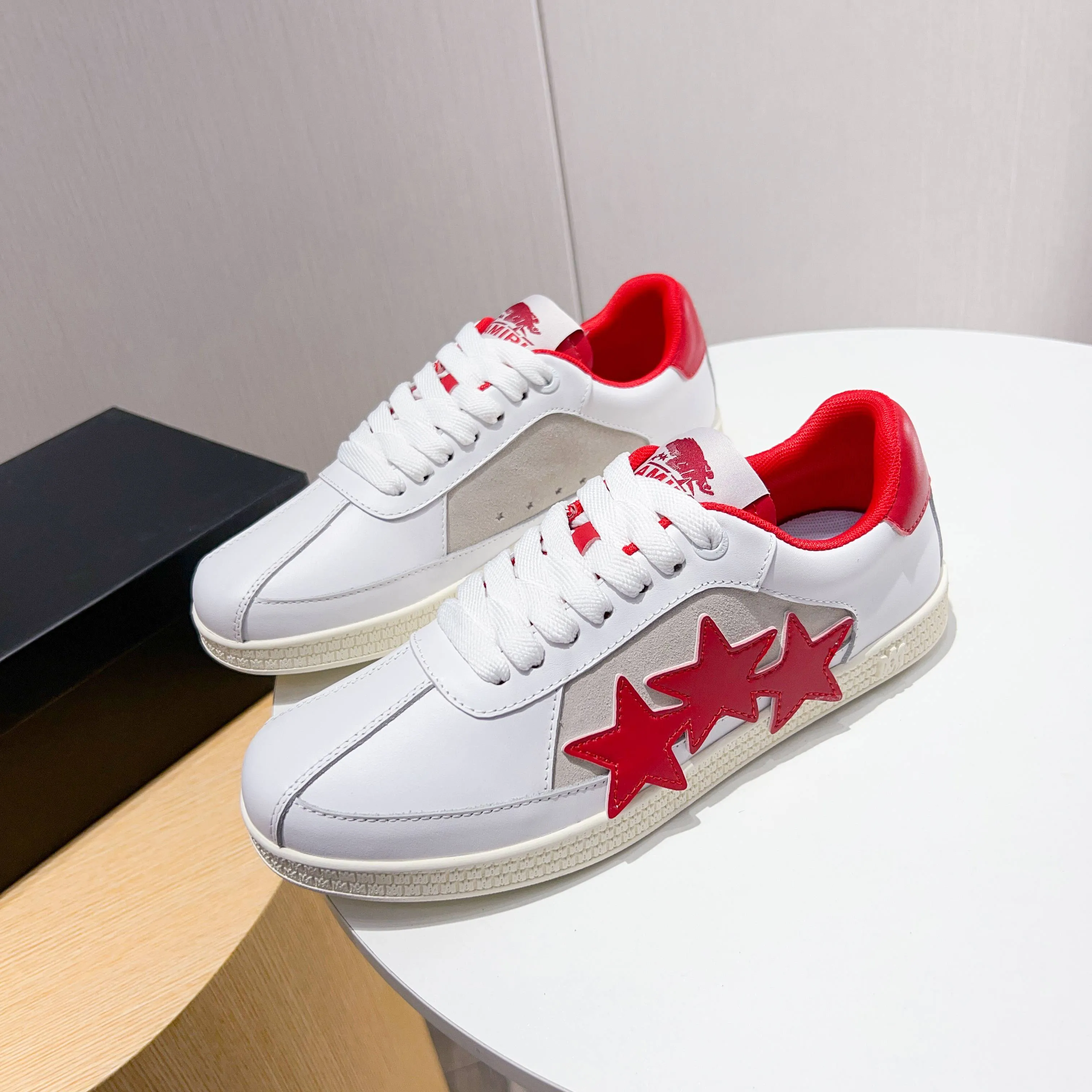 Men's shoes 💰420 [New style] 🌲🌲Balmain - New Amiri trendy shoes, low-top casual sports shoes, the same style as celebrities, made of selected pebbled cowhide and frosted cowhide, original outsole, comfortable on the feet, high-end workmanship, welcome to buy. Size: 39-45 (46 customized)